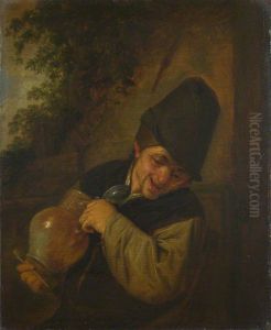 A Peasant holding a Jug and a Pipe