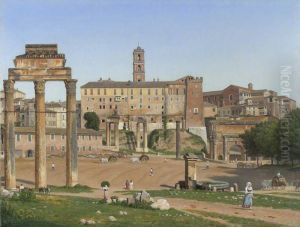 View of the Forum in Rome by Christoffer Wilhelm Eckersberg