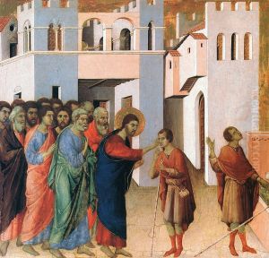 Jesus opens the Eyes of a Man born Blind by Duccio Di Buoninsegna