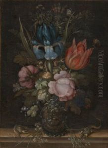 Flowers in a Glass by Roelant Savery