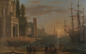 A Seaport by Claude Lorrain (Claude Gellee)