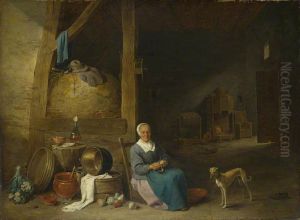 An Old Woman peeling Pears by David Teniers the Younger