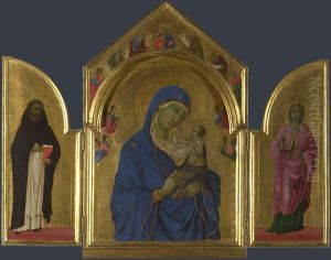 The Virgin and Child with Saints Dominic and Aurea by Duccio Di Buoninsegna