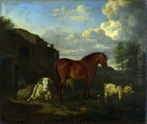 Animals near a Building - view 1