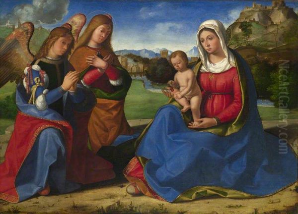 The Virgin and Child adored by Two Angels - view 1