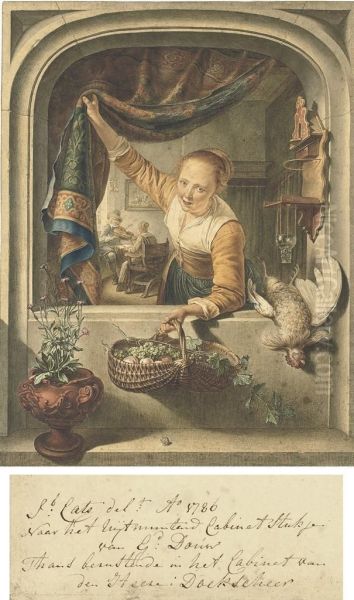 A Young Girl At A Window, After Gerrit Dou - view 1