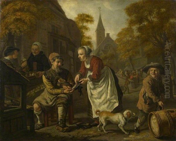 A Village Scene with a Cobbler - view 1