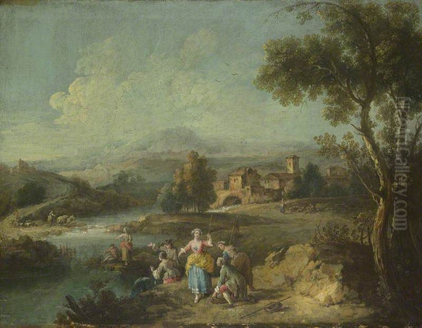 Landscape with a Group of Figures Fishing - view 1