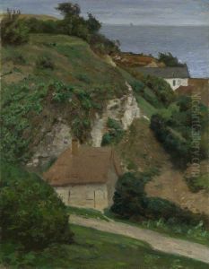 House on the cliffs near Fecamp House on the cliffs near Fecamp