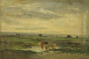 Cows at a Pool by Narcisse Virgilio Diaz