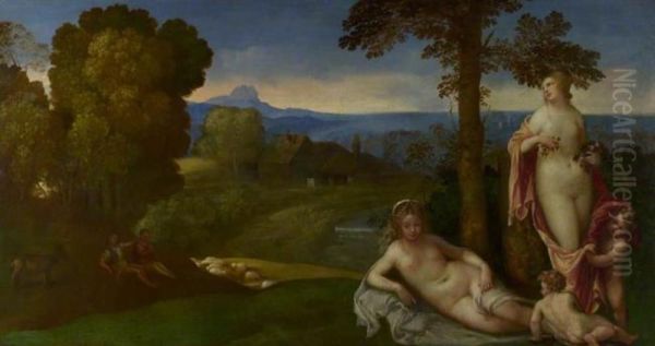 Nymphs and Children in a Landscape with Shepherds - view 1