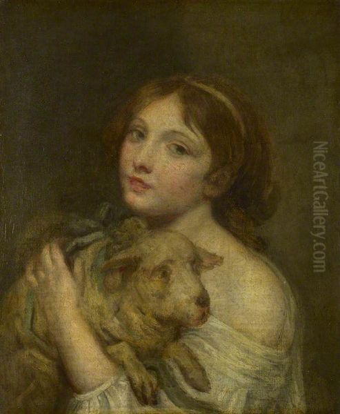 A Girl with a Lamb - view 1