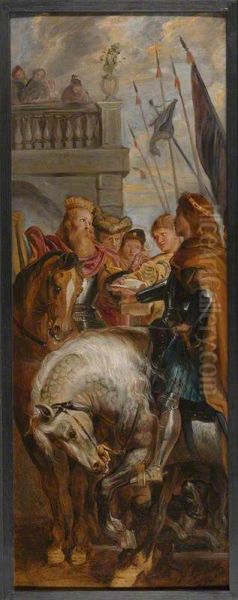 Kings Clothar and Dagobert dispute with a Herald - view 1