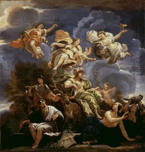 Allegory of Prudence (one of 10 models for the paintings in thePalazzo Medici Riccardi, Florence) by Luca Giordano
