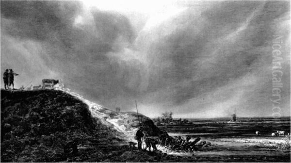 Dune landscape with stormy sky - view 1