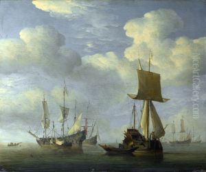 An English Vessel and Dutch Ships Becalmed