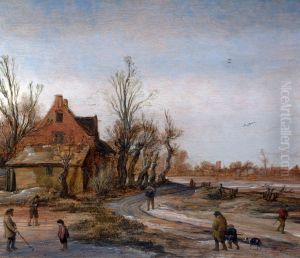A Winter Landscape by Esaias Van De Velde