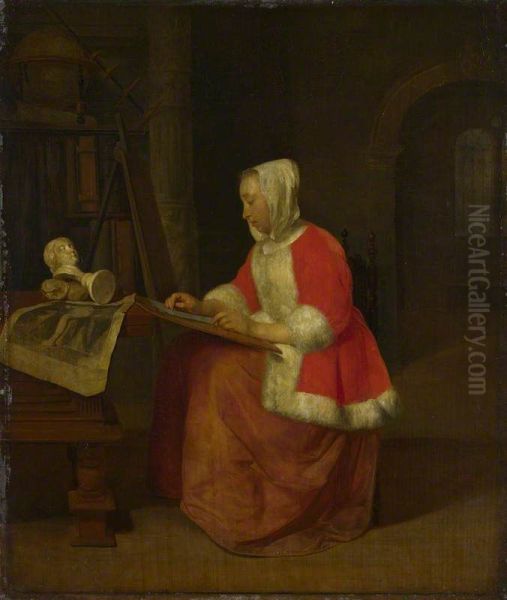 A Young Woman seated drawing - view 1