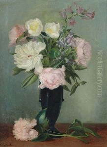 Still Life With Flower Vase by Antoine Cattaert