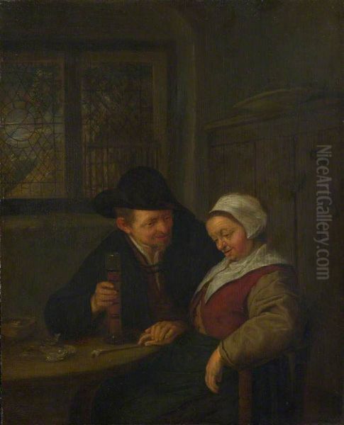 A Peasant courting an Elderly Woman - view 1