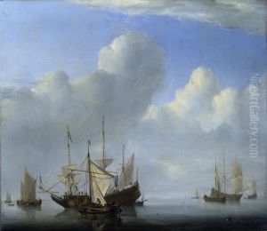 A Dutch Ship coming to Anchor and Another under Sail