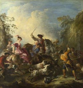 The Boar Hunt by Joseph Francois Parrocel