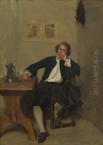 A Man in Black smoking a Pipe - view 1
