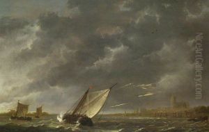 The Maas at Dordrecht in a Storm by Aelbert Cuyp