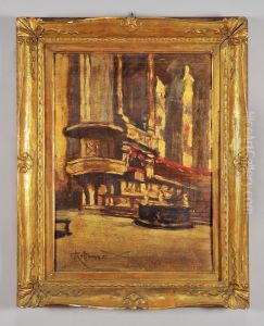 Interno Di Chiesa by Achille Cattaneo