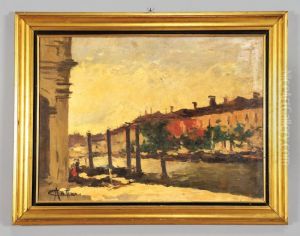Lungo Il Naviglio by Achille Cattaneo