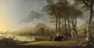 River Landscape with Horseman and Peasants by Aelbert Cuyp
