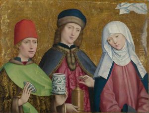 Saints Cosmas and Damian and the Virgin by Master of Liesborn