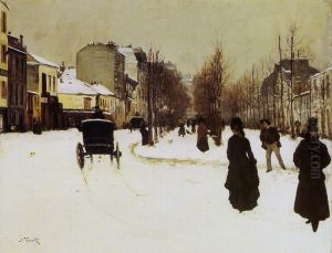 Le Boulevard de Clichy, par un temps de neige