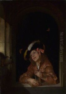A Boy with a Mousetrap by Adriaen Van Der Werff
