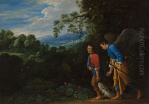 Tobias and the Archangel Raphael returning with the Fish by Adam Elsheimer