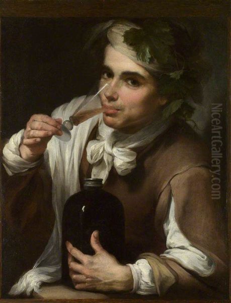 A Young Man Drinking - view 1