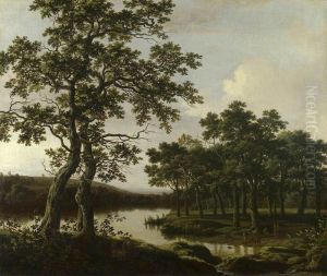 A River Landscape by Joris van der Haagen or Hagen