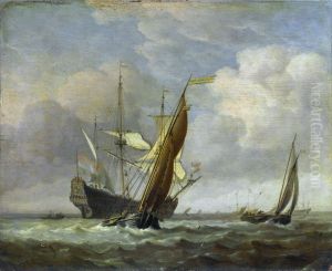 Two Small Vessels and a Dutch Man-of-War in a Breeze Two Small Vessels and a Dutch Man-of-War in a Breeze