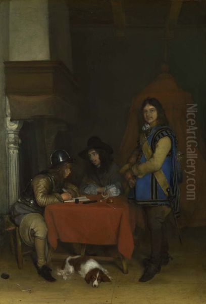 An Officer dictating a Letter - view 1