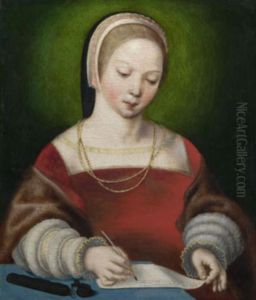A Girl Writing by Jan Sanders Van Hemessen