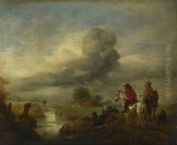 Two Vedettes on the Watch by a Stream - view 1