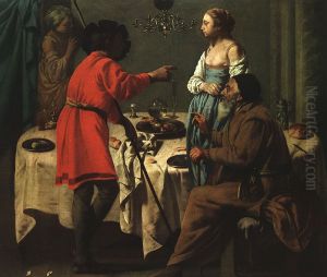 Jacob verwijt Laban zijn bedrog met Lea by Hendrick Ter Brugghen