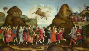 The Worship of the Egyptian Bull God, Apis by Filippino Lippi