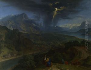 Mountain Landscape with Lightning.