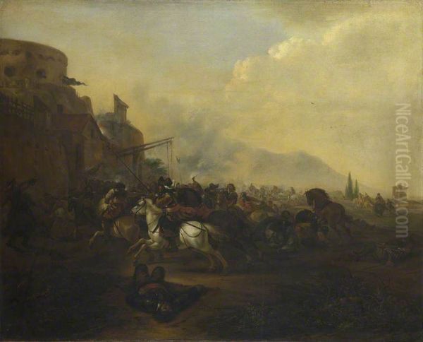 Cavalry attacking a Fortified Place - view 1