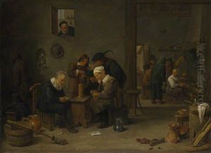 Two Men playing Cards in the Kitchen of an Inn by David Teniers the Younger