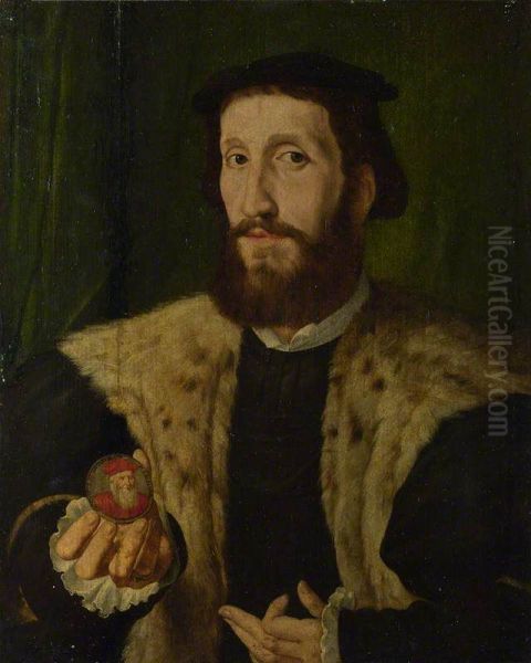 A Man holding a Coloured Medal - view 1