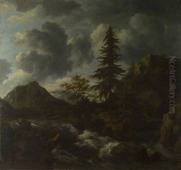 A Torrent in a Mountainous Landscape - view 1