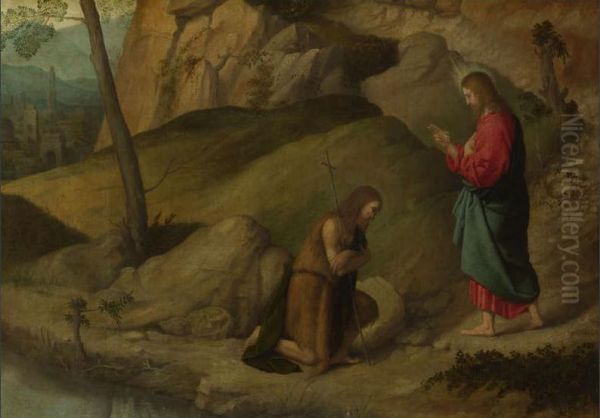 Christ blessing Saint John the Baptist - view 1