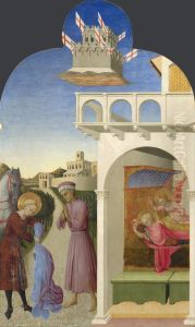 Saint Francis meets a Knight Poorer than Himself and Saint Francis's Vision of the Founding of the Franciscan Order by Stefano di Giovanni